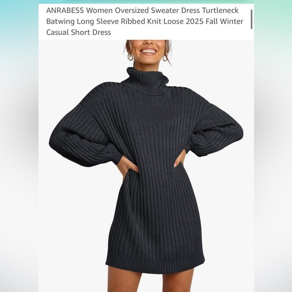 Women’s Sweater Dress - Black - Picture 1 of 6